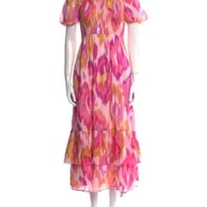 Banjanan Printed Long Dress Pink Size Small